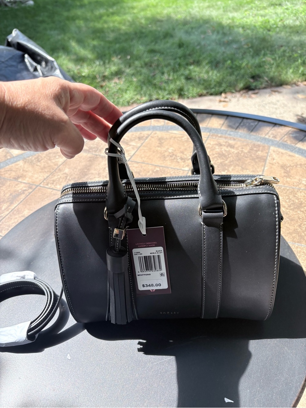 Radley London New Noble Alley Medium Ziptop Satchel Leather Black